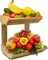 Sorbus 2-Tier Bamboo Basket Rack Stand Holder for Kitchen Counters, Home Storage Basket Display Tray for Fruit Vegetables Snacks Bread